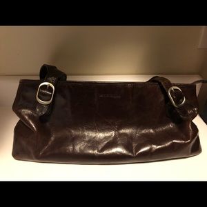Dark brown leather purse